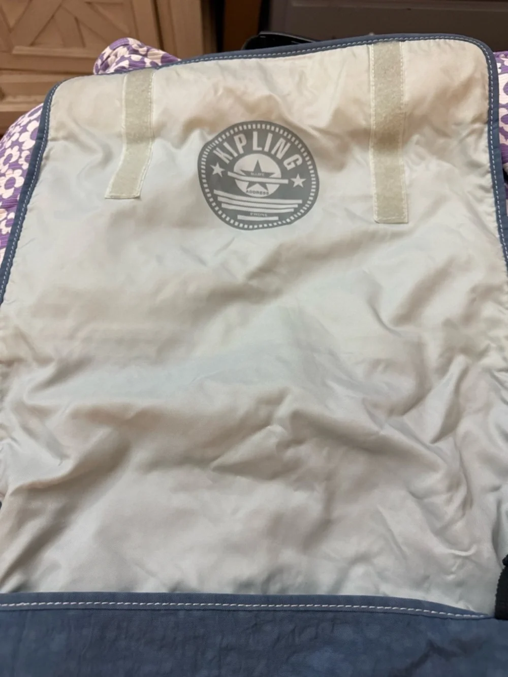 Kipling Madhouse Expandable Slate Blue Messenger Bag with Black Strap